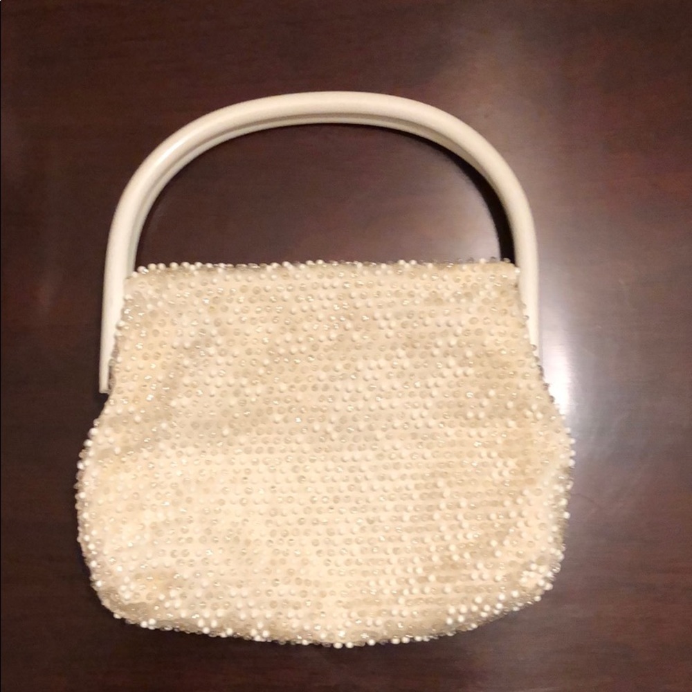 Vintage White/Cream beaded handbag